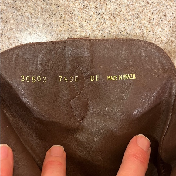 Unique western flair Florsheim boots made in Brazil brown sz7.5 Cracks Worn READ - Picture 8 of 12